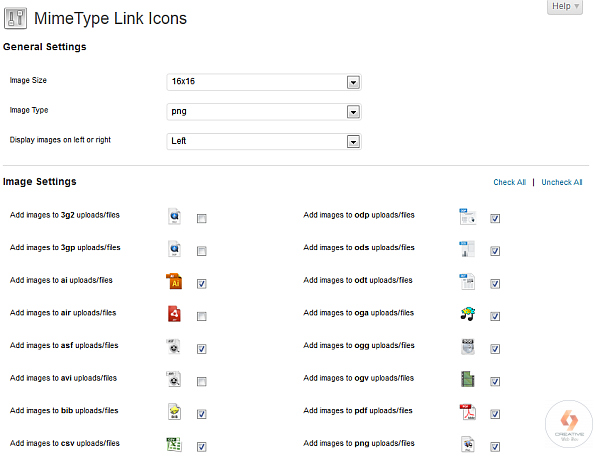 MimeType Link Icons